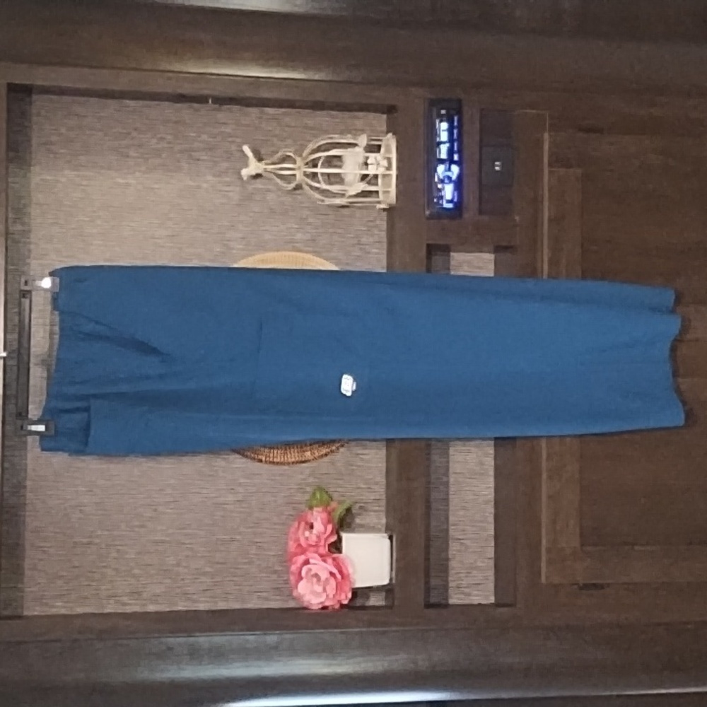 Skechers Scrubs Barco Teal Pockets Elastic Waist Size L Work Scrubs